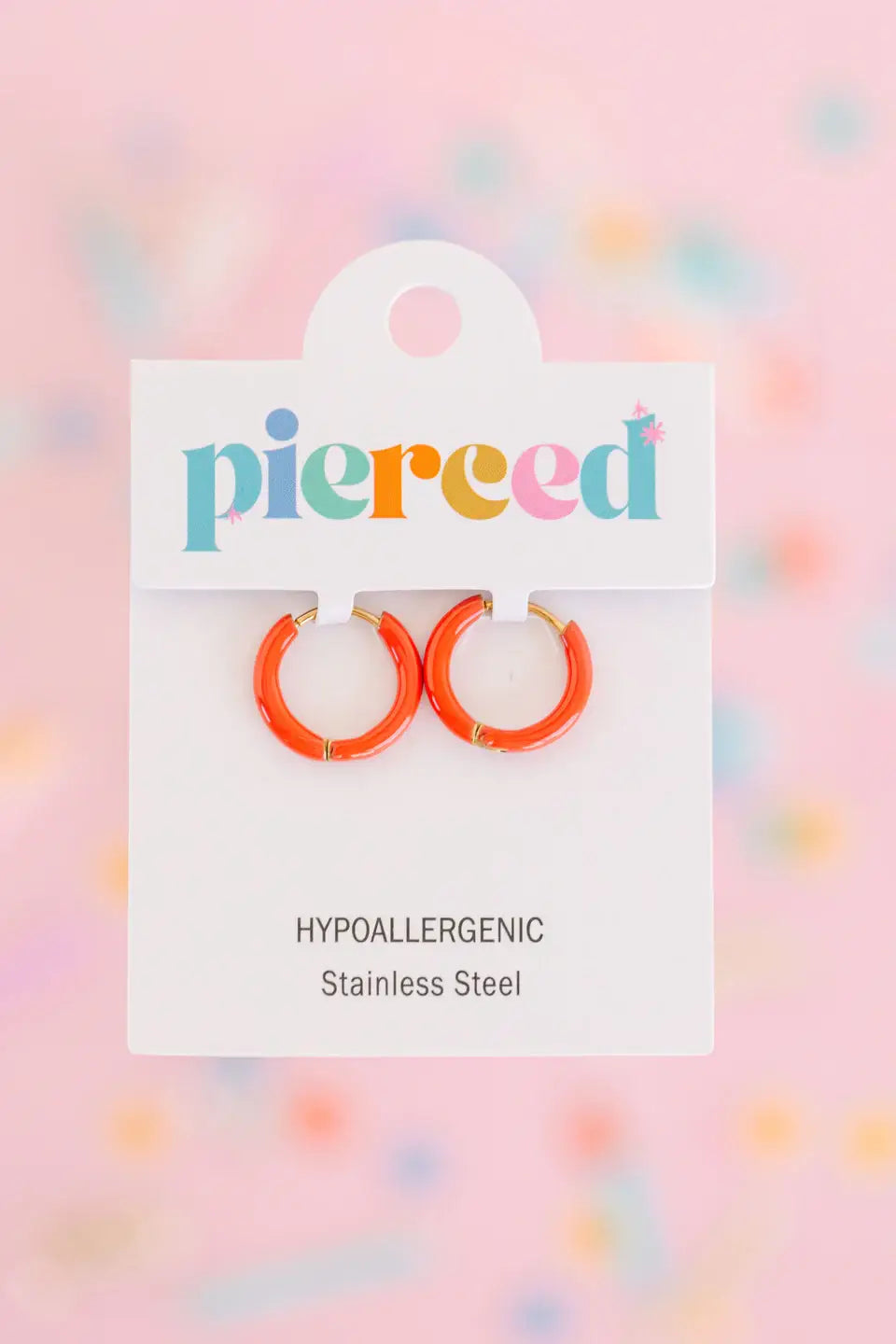 Colored Huggies Earrings: Pink