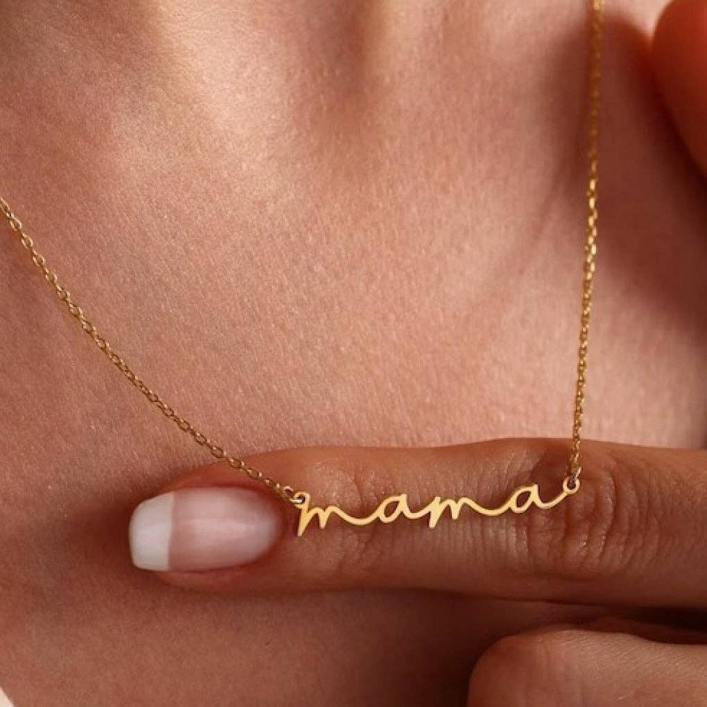 Stainless Steel Mama Necklace | 18K Gold Plated Waterproof