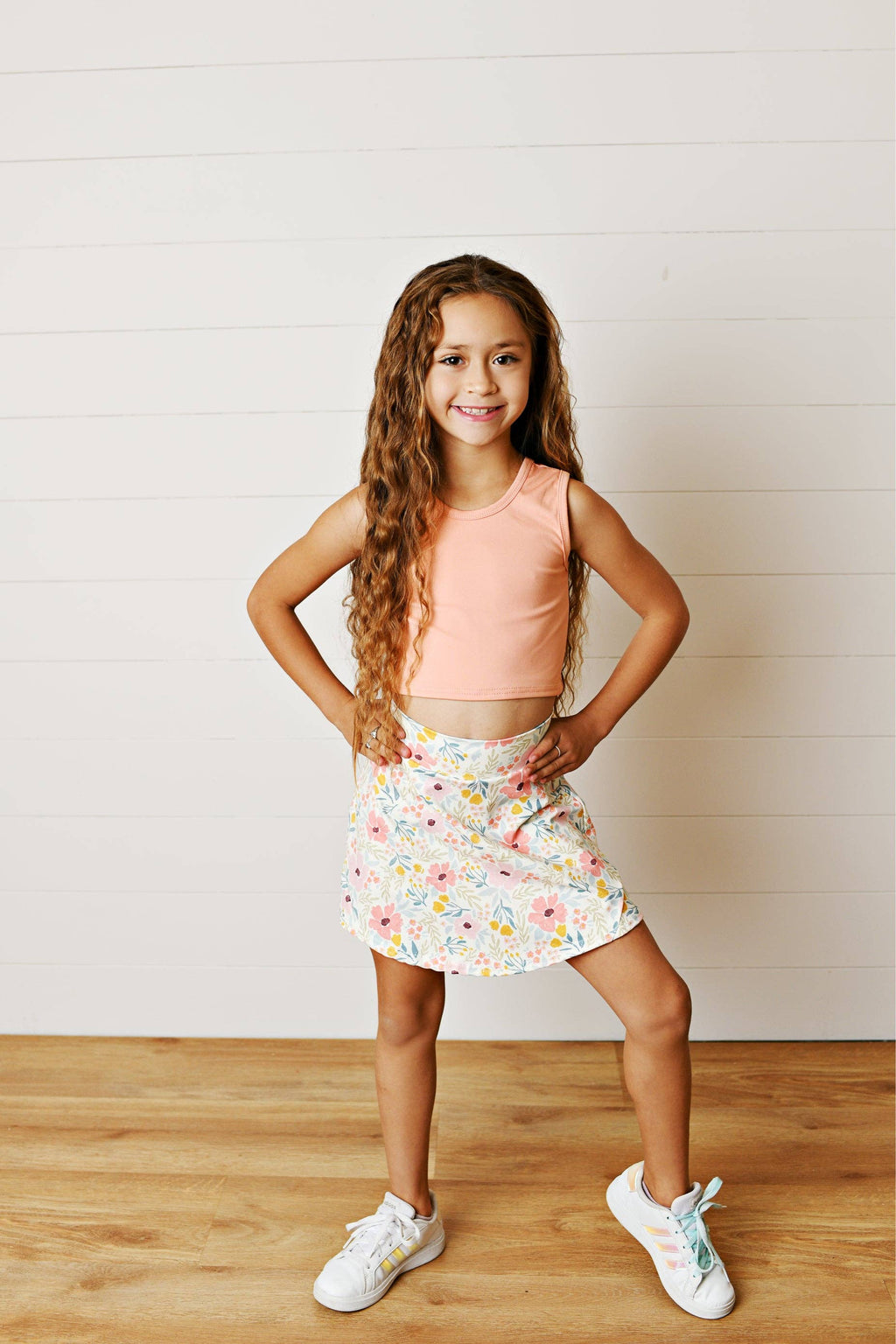 Athletic Skirt Set | Floral & Coral