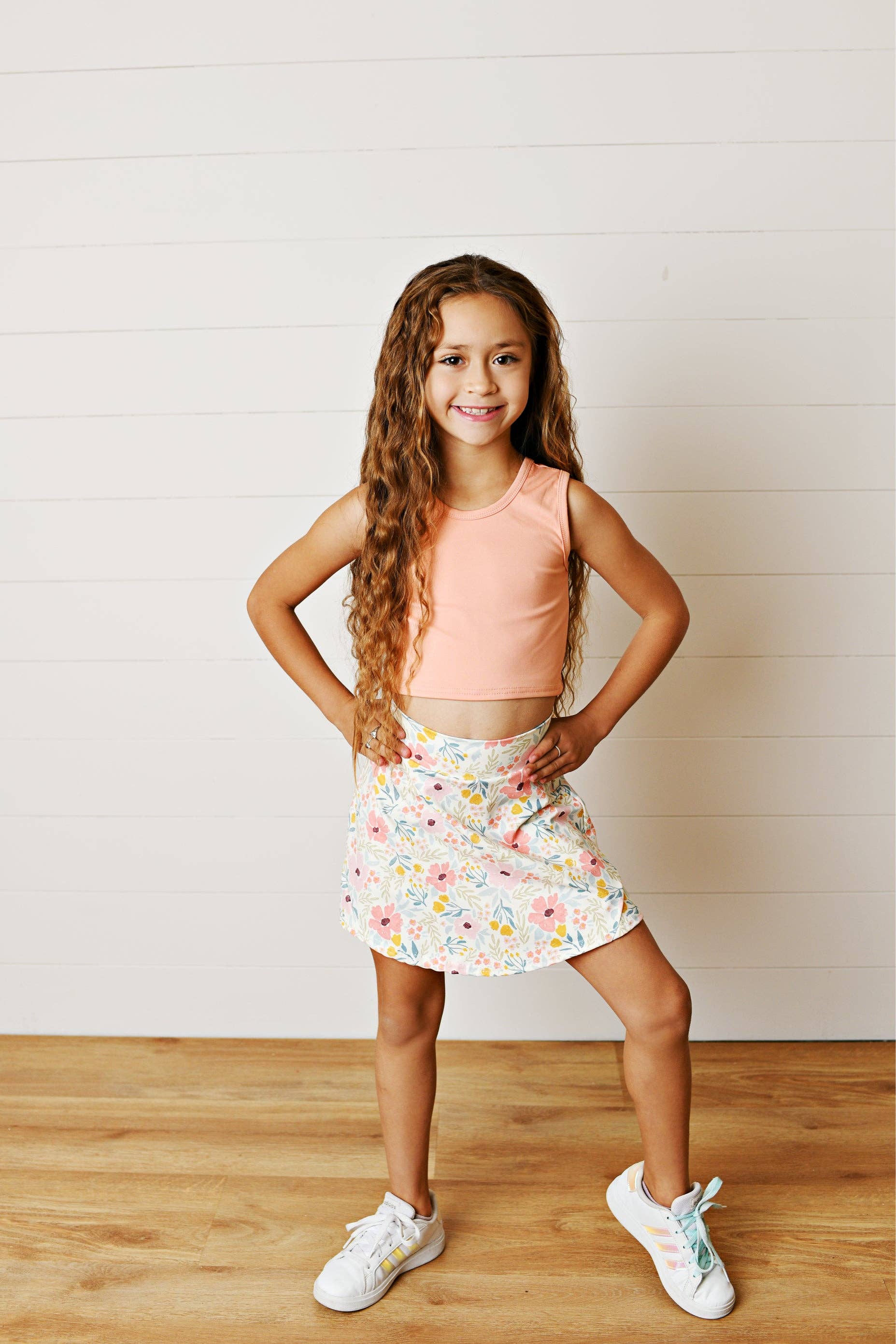 Athletic Skirt Set | Floral & Coral