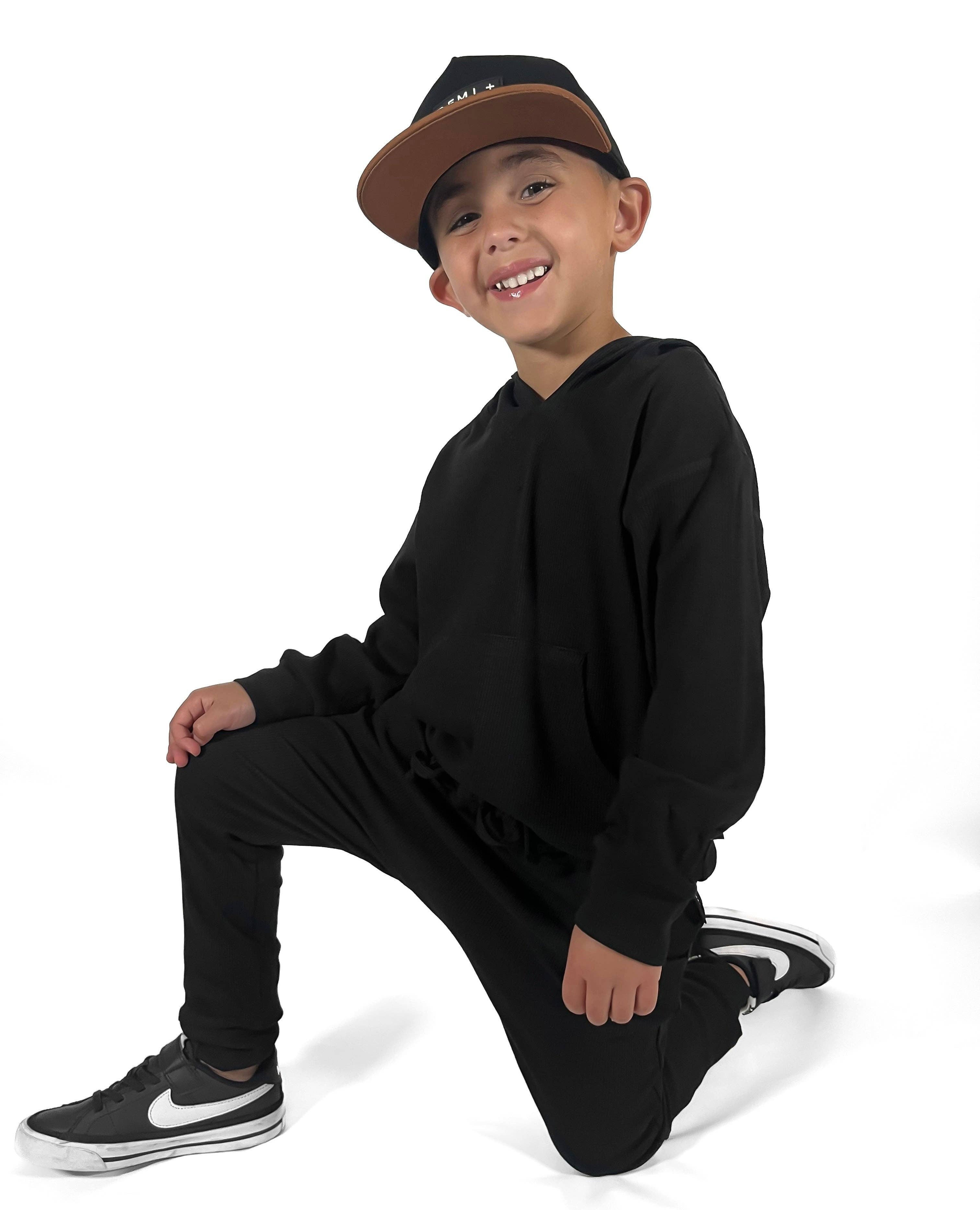 BAMBOO RIBBED HOODIE | BLACK
