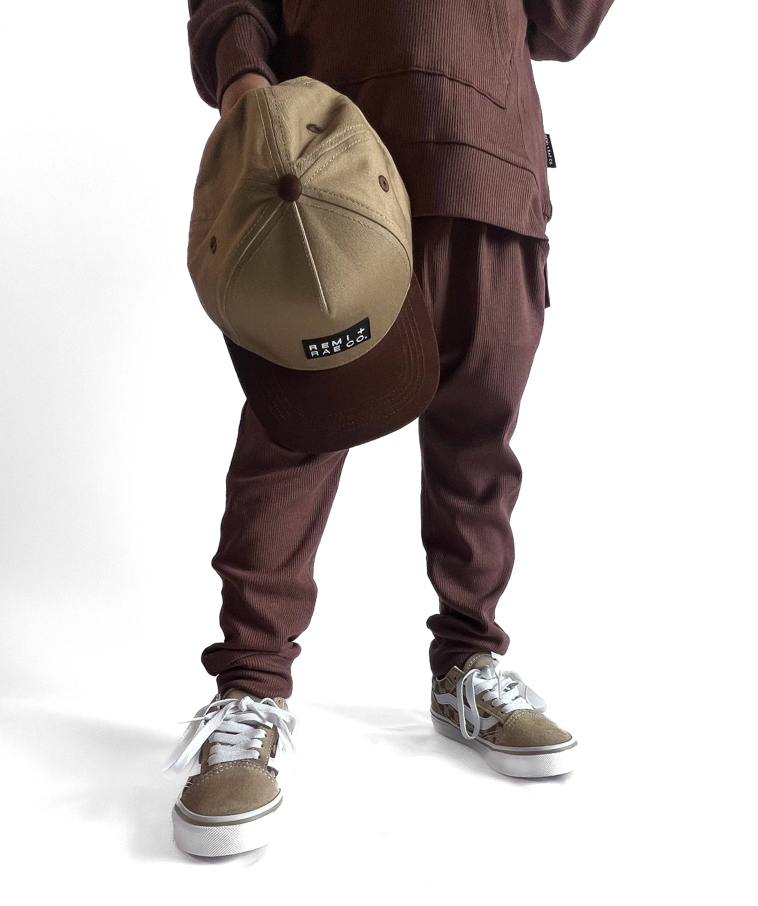 BAMBOO RIBBED JOGGERS | COCOA