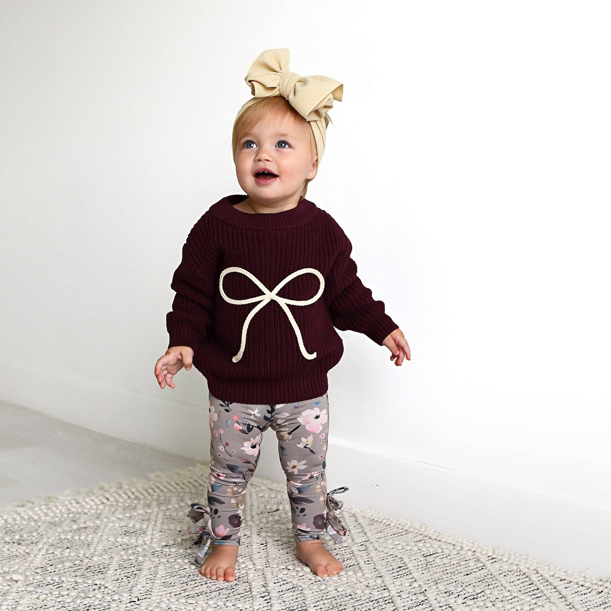 Bow Knitted Sweater | Maroon