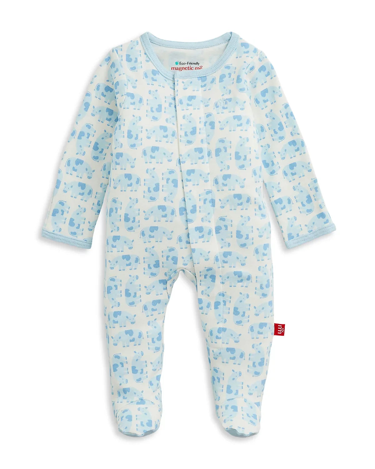 Magnetic Me | Organic Cotton Footie Blue Cow