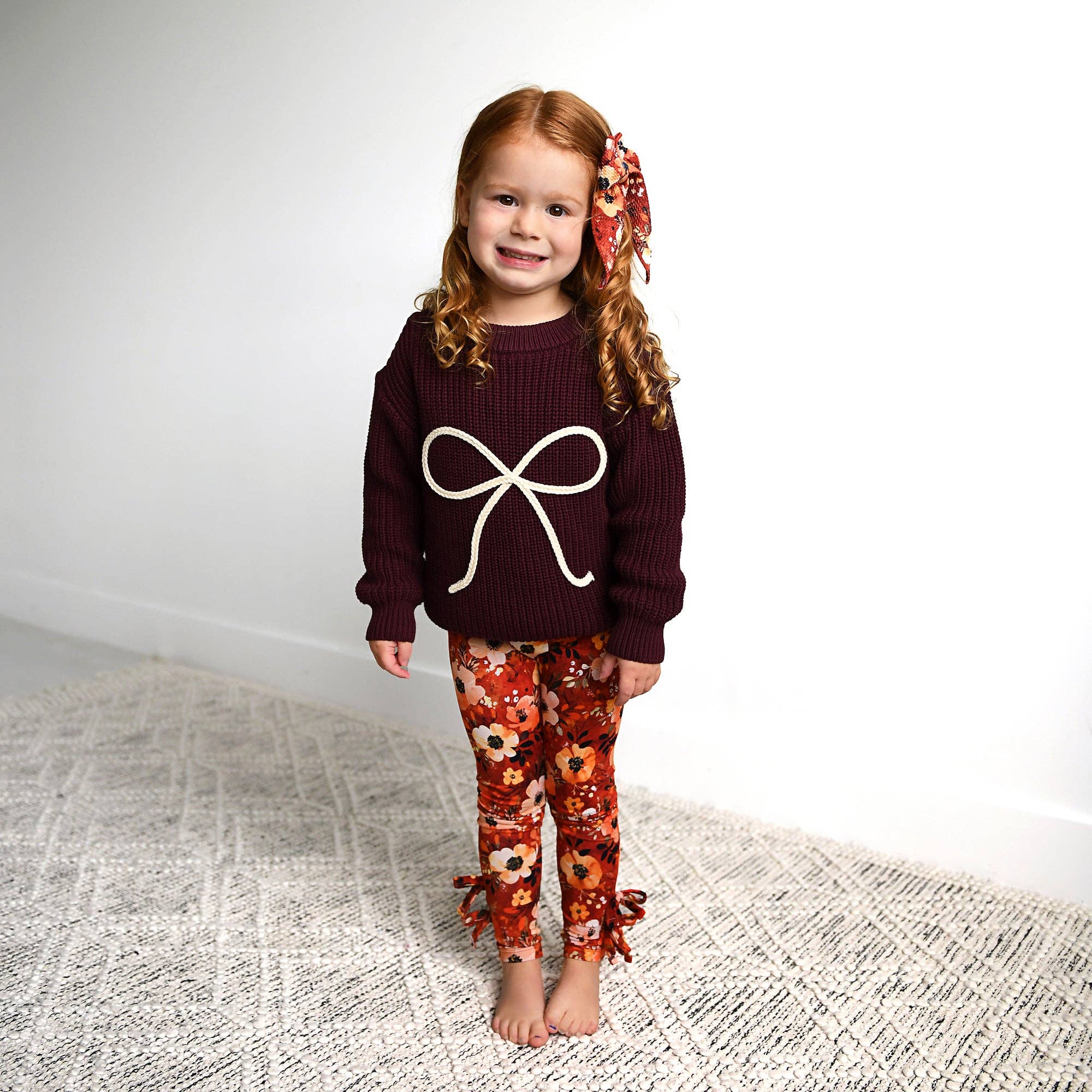 Bow Knitted Sweater | Maroon
