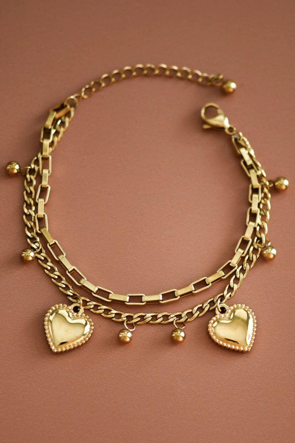 Heart Charm Bracelet | 18K Gold Plated