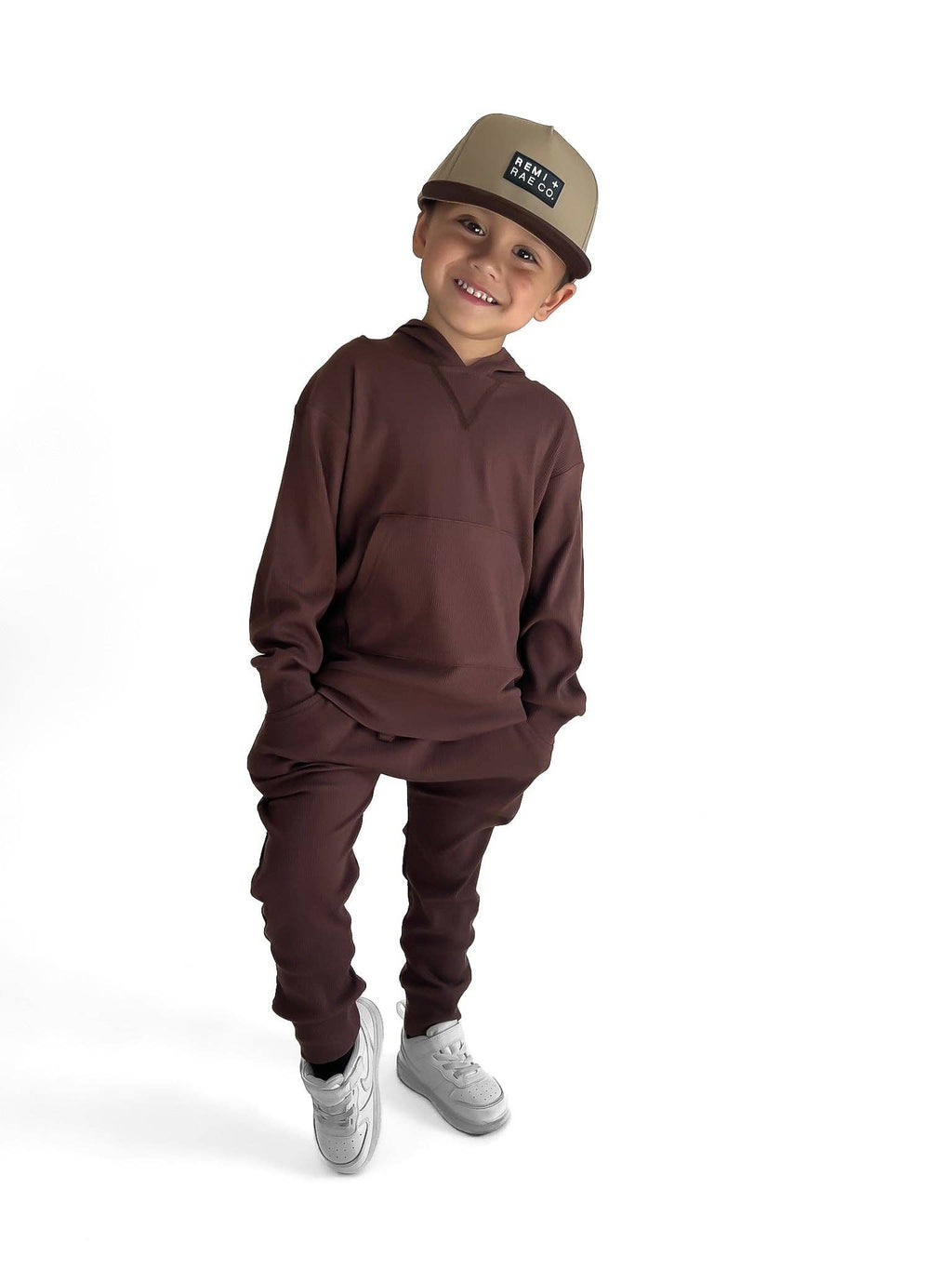 BAMBOO RIBBED JOGGERS | COCOA