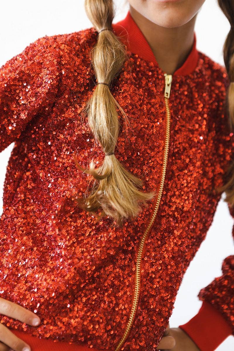 Sequin Jacket | Red