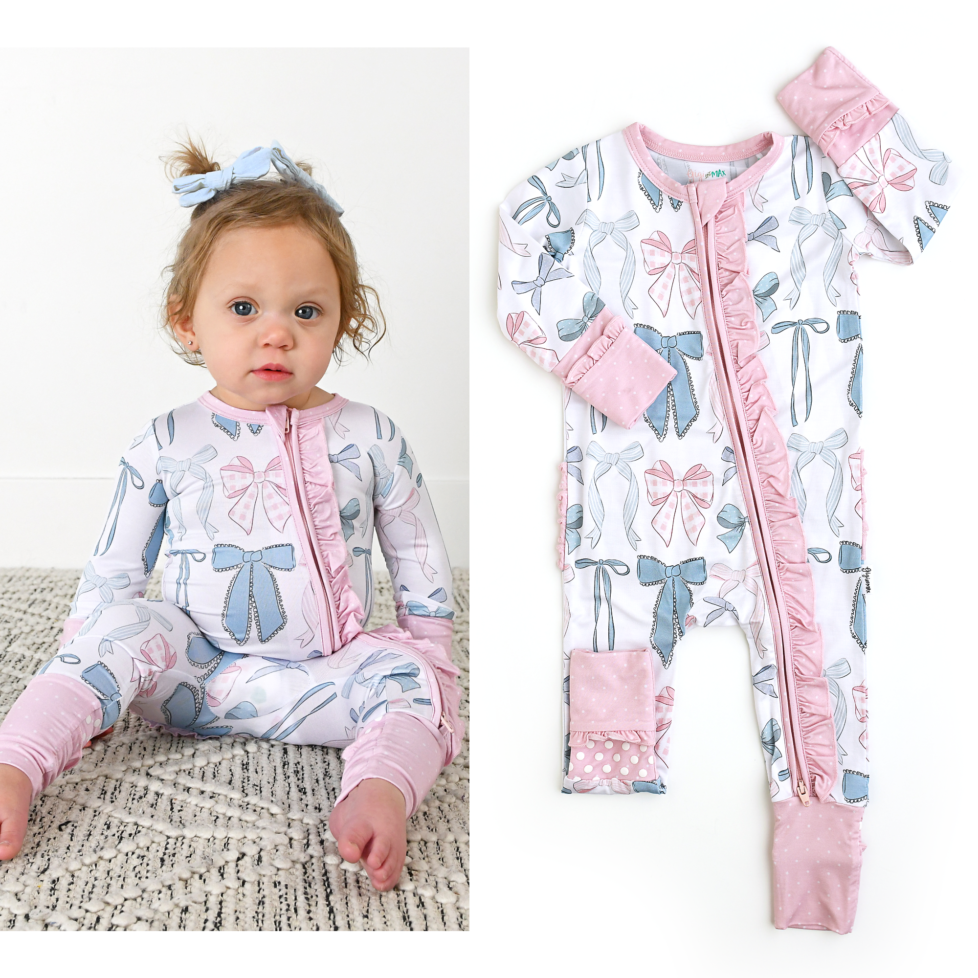 Samantha Bows Ruffle Zip Sleeper