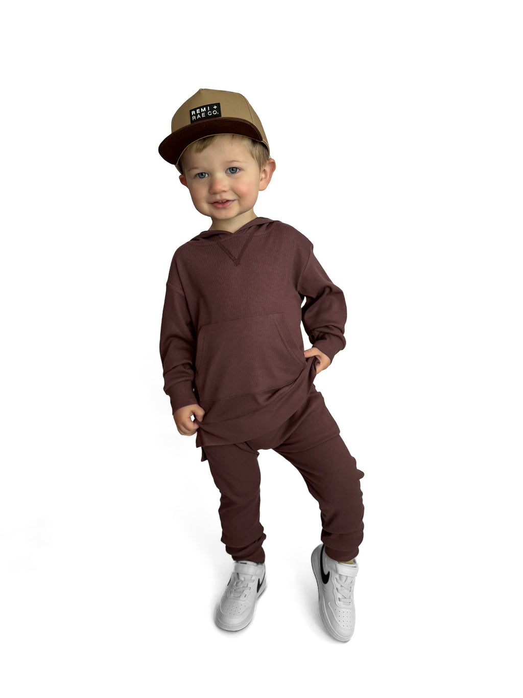 BAMBOO RIBBED HOODIE | COCOA