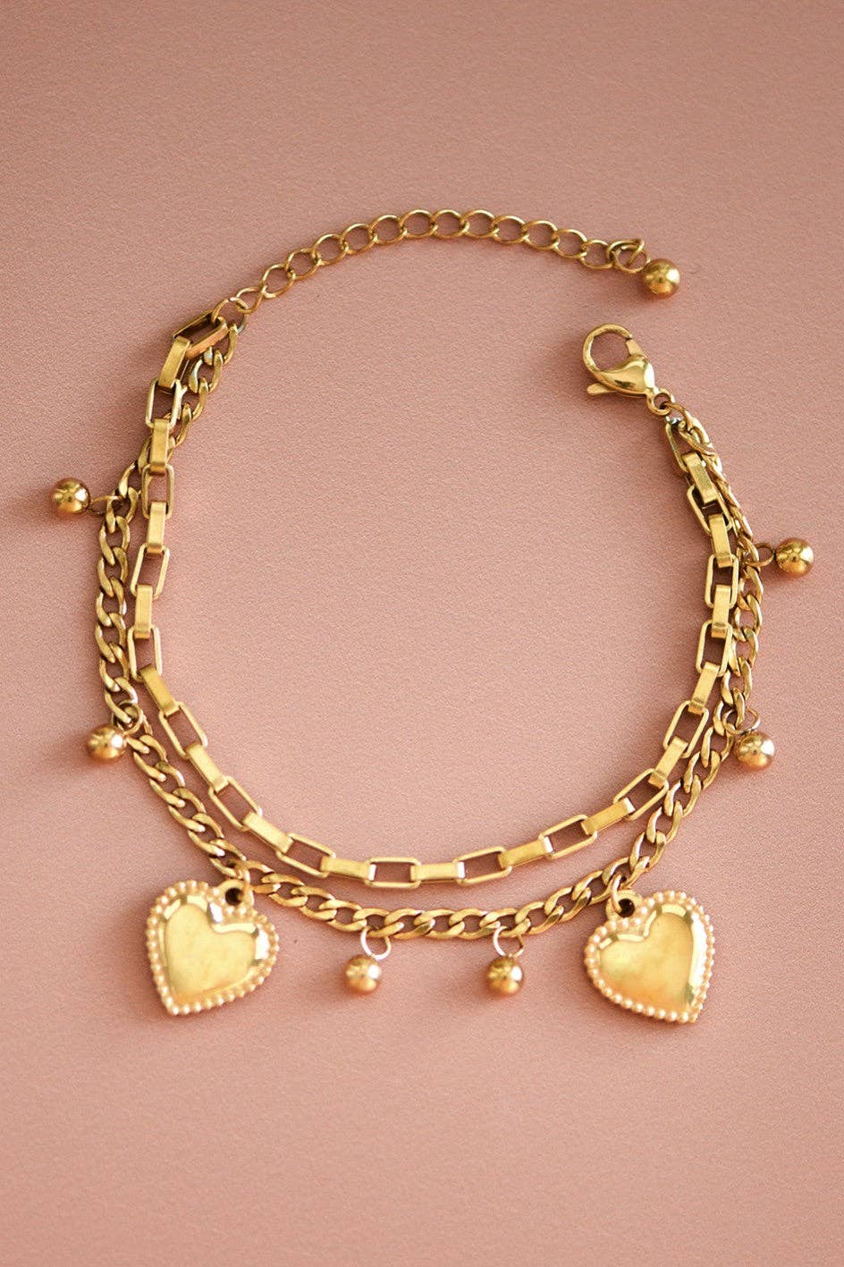 Heart Charm Bracelet | 18K Gold Plated