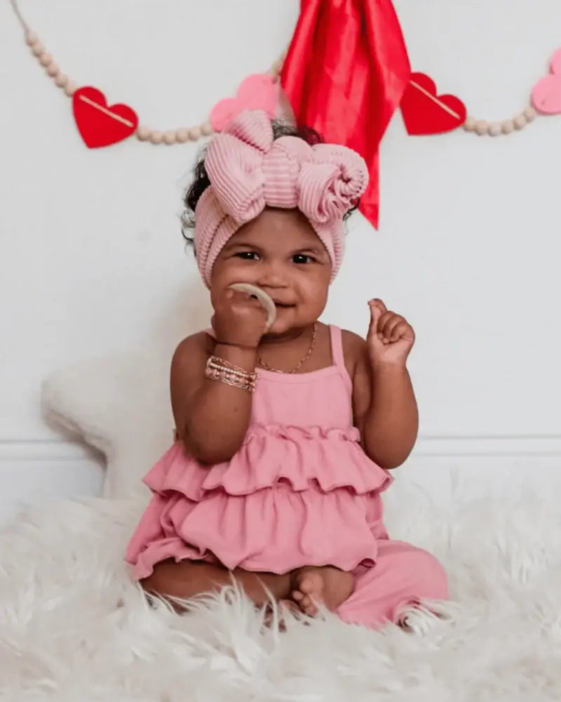 Presley Ruffle Tank Two-Piece Set | Pink