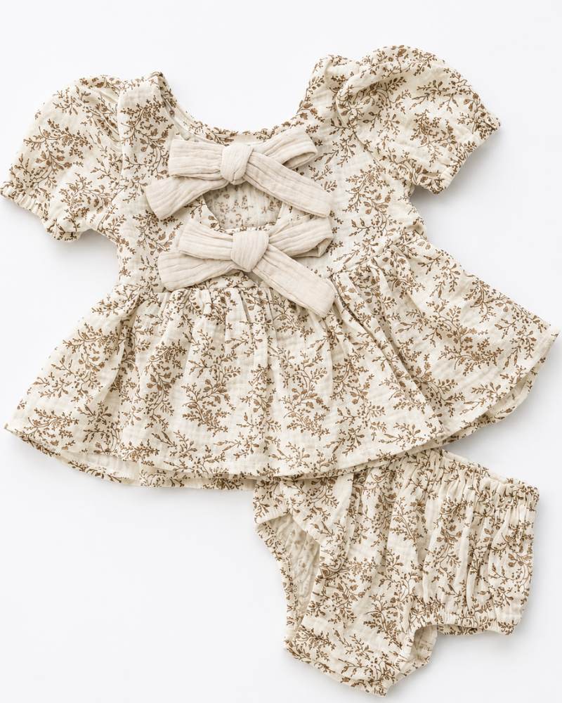 Quinn Bow-Back Top & Bloomer Set | Wisteria Smoke