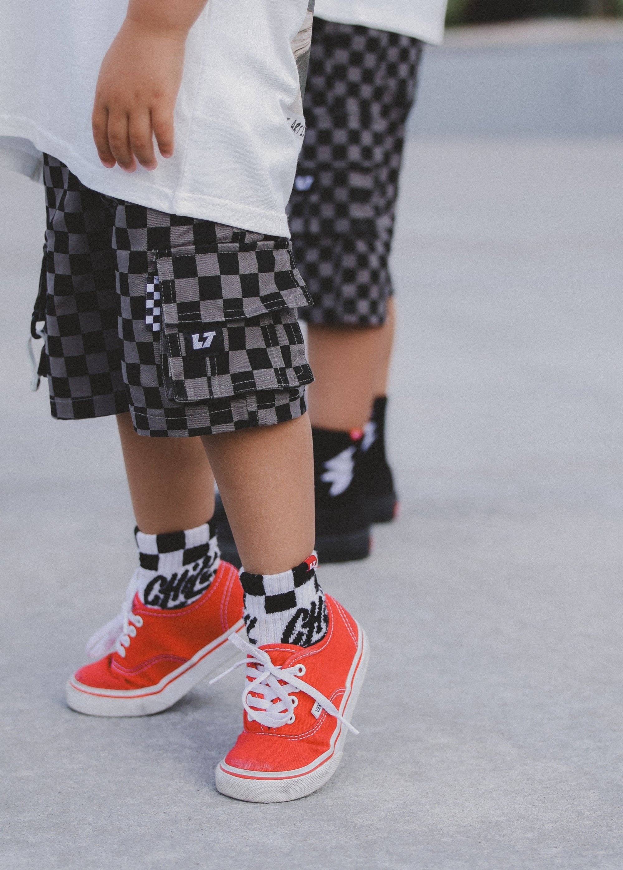 Cargo Shorts | Grey Checker