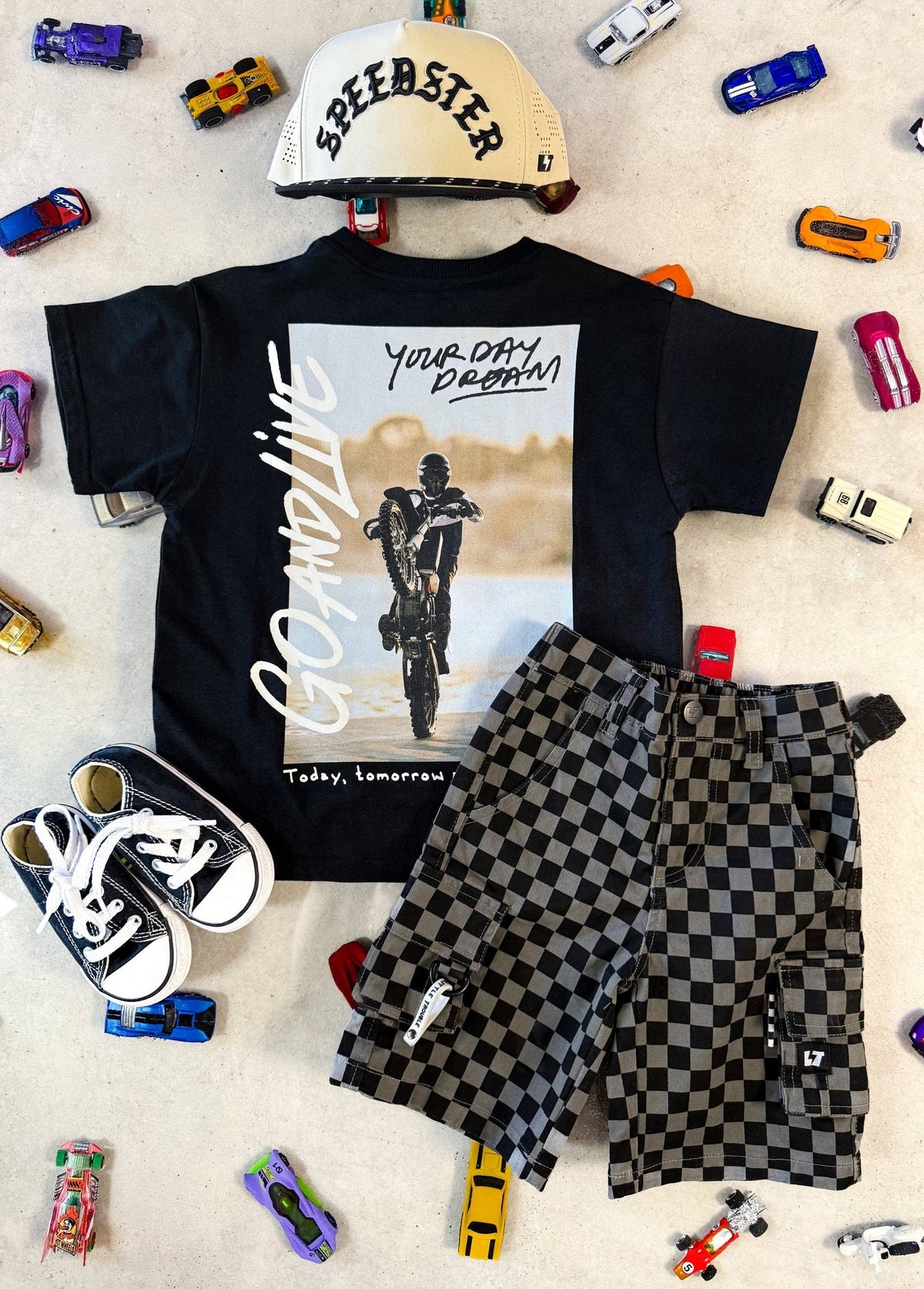 Cargo Shorts | Grey Checker