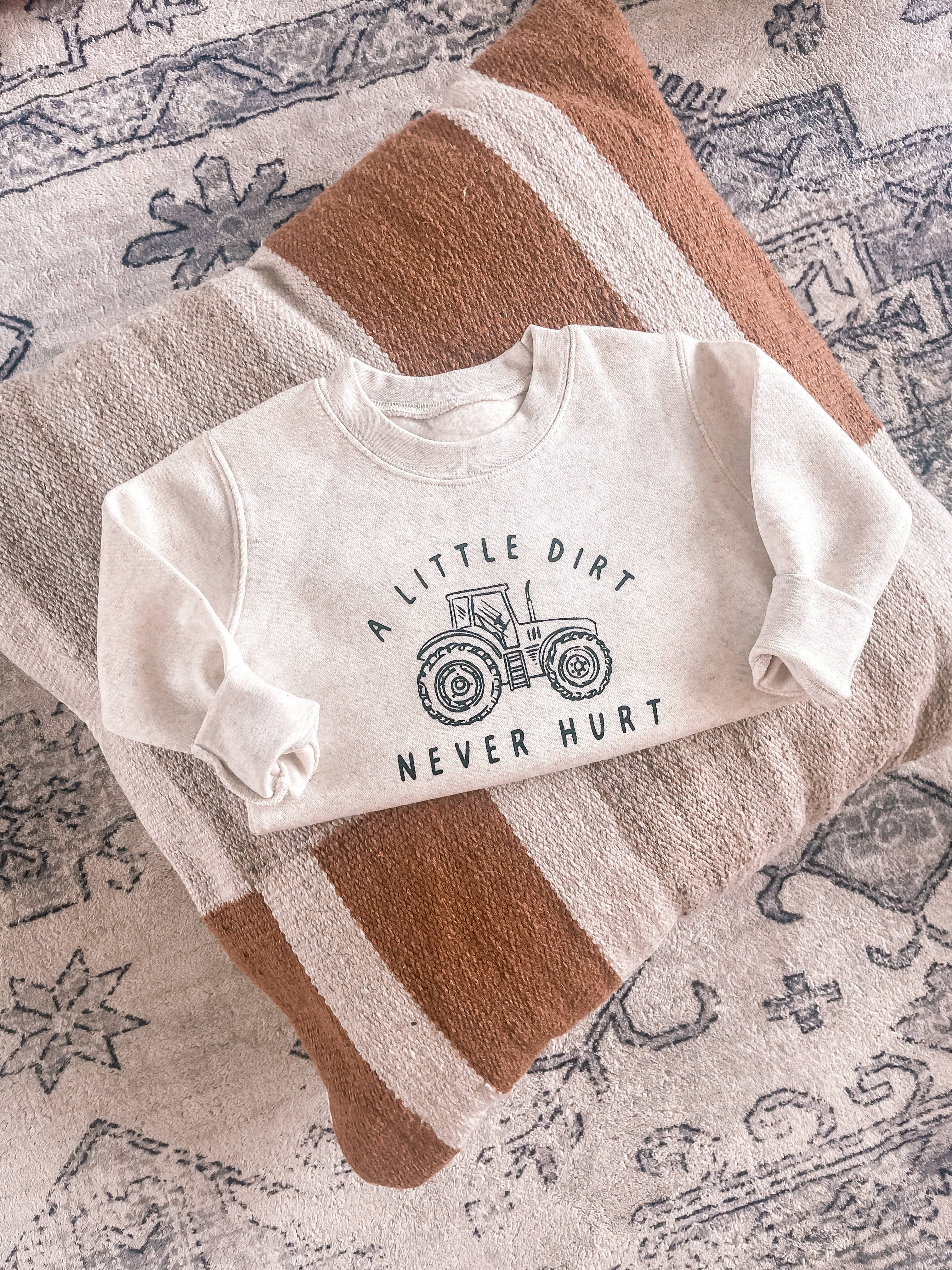 Little Dirt Never Hurt crewneck | Gray