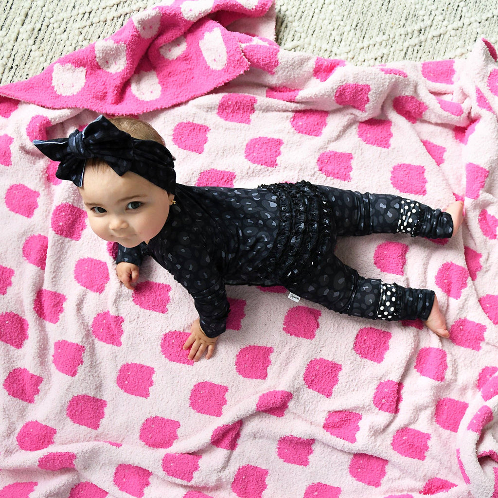Ash Black Leopard Ruffle Zip Sleeper