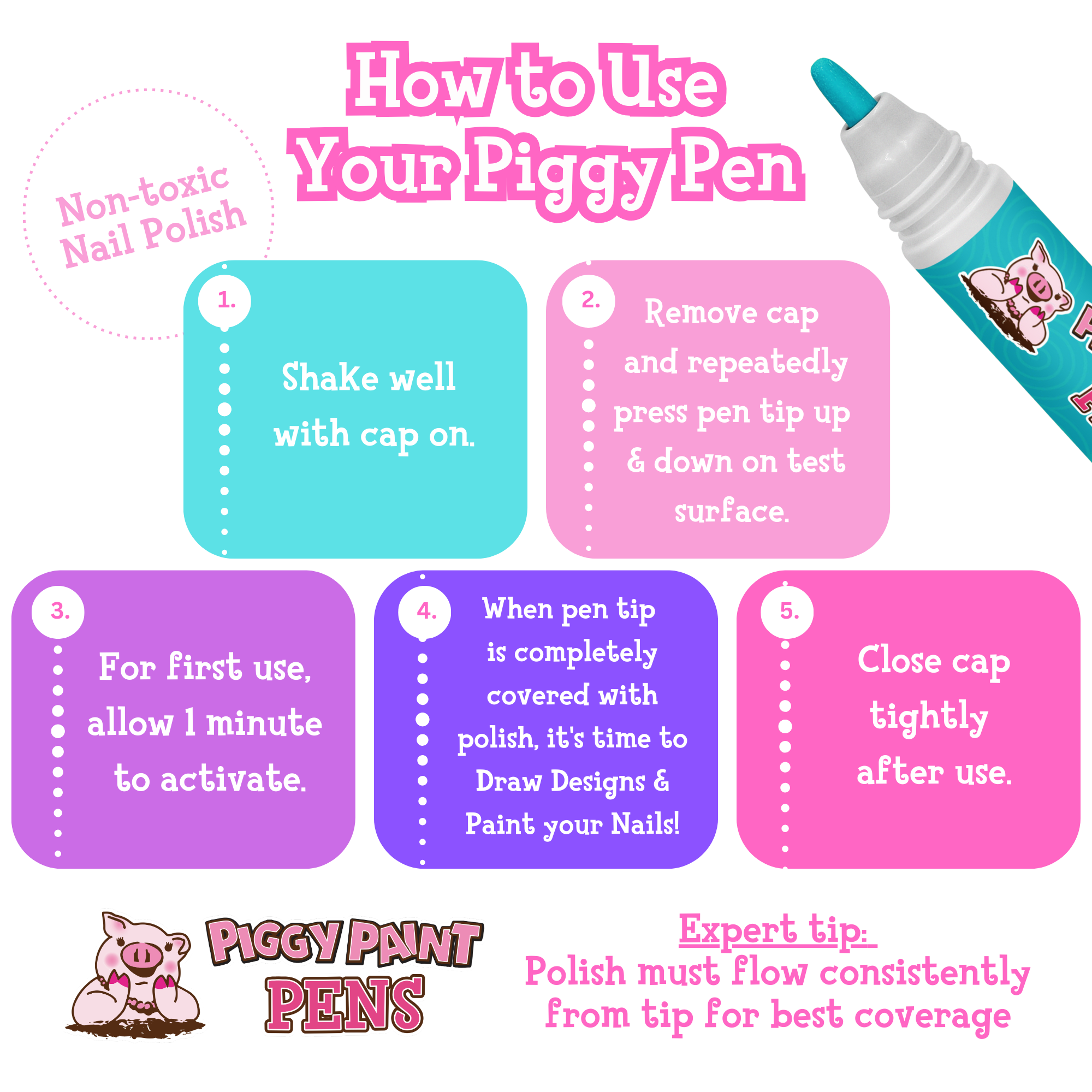 Piggy Paint Pen | Twirly Teal