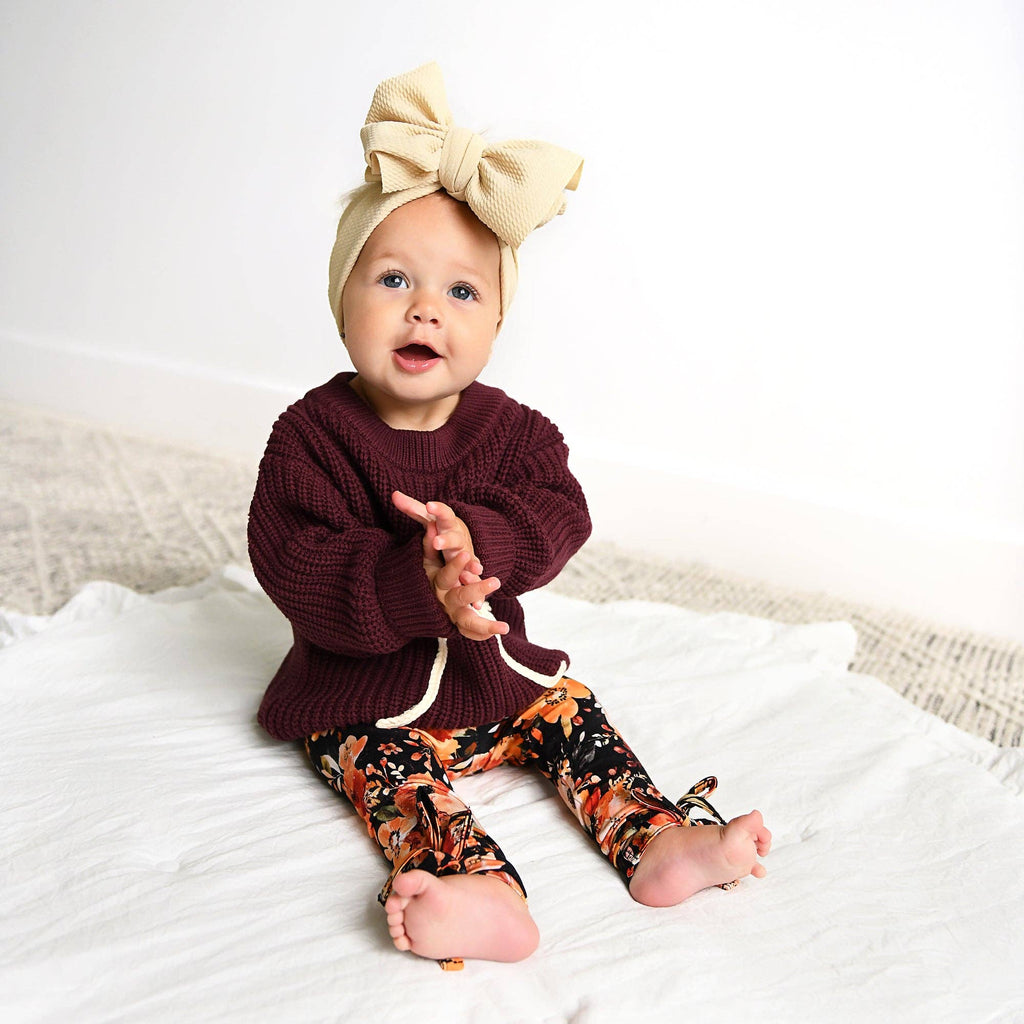 Bow Knitted Sweater | Maroon
