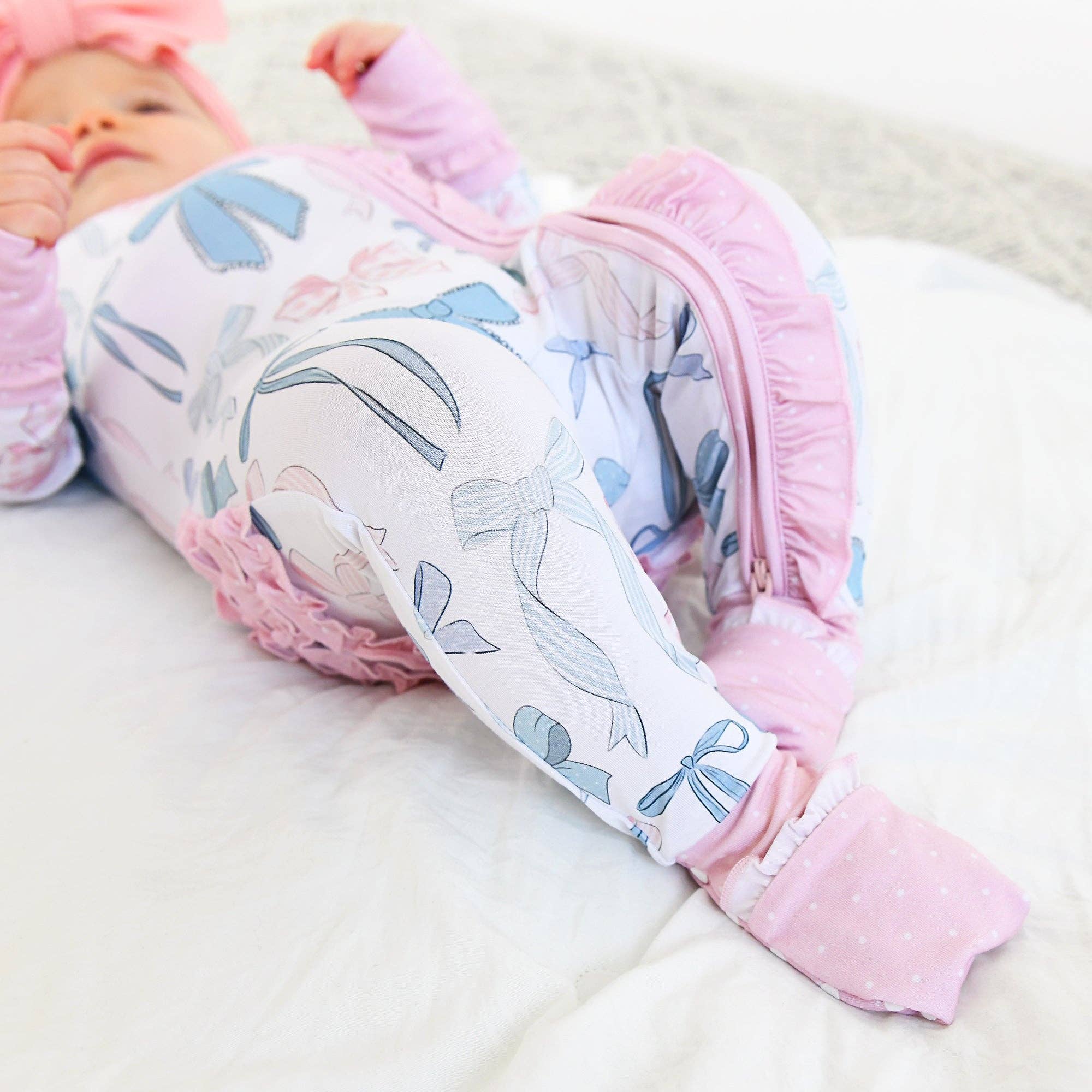 Samantha Bows Ruffle Zip Sleeper