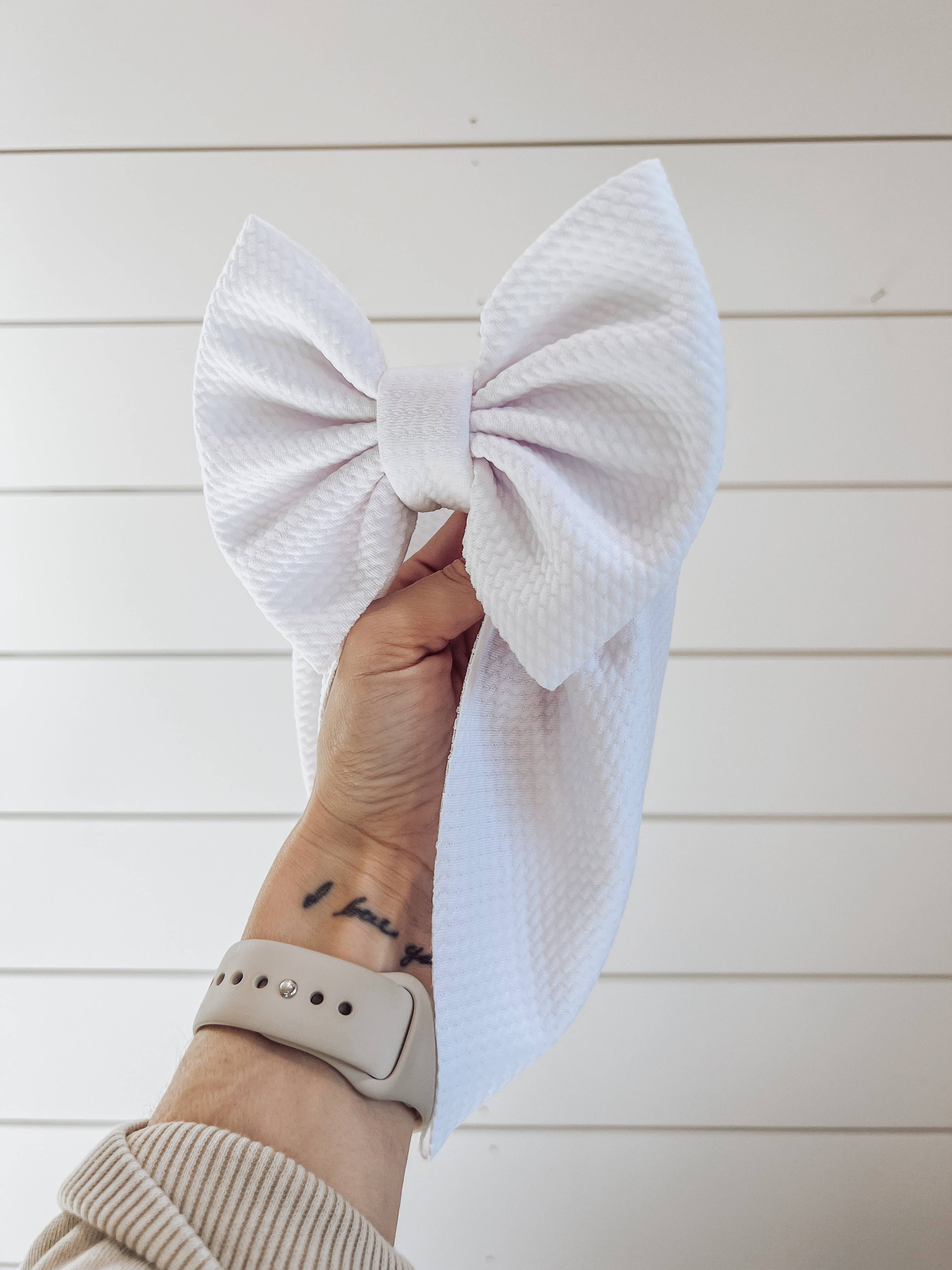 Oversize Bow Headband | White
