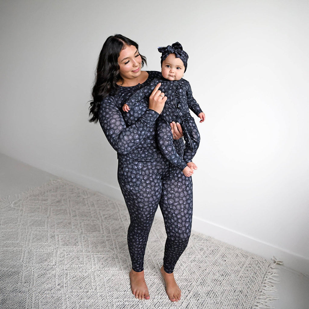 Ash Black Leopard Ruffle Zip Sleeper
