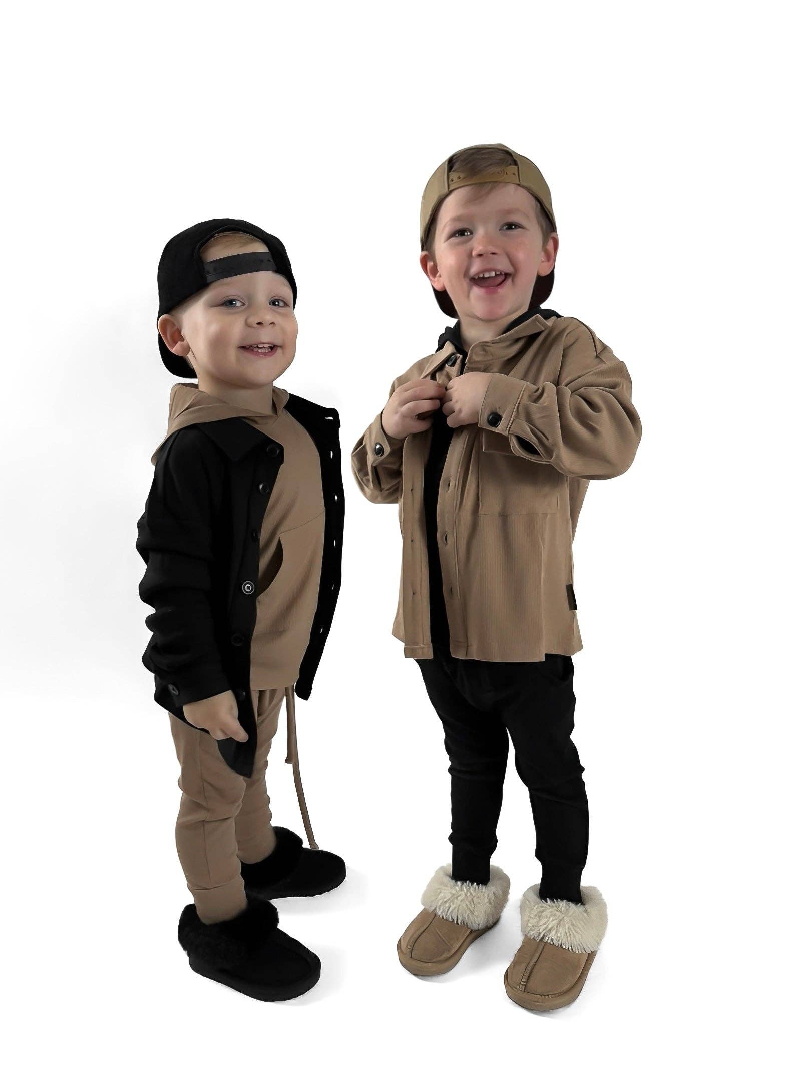 BAMBOO RIBBED BUTTON UP SHACKET | BLACK