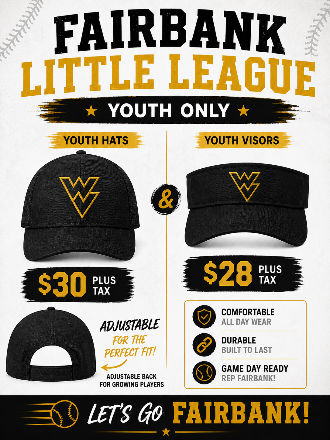 Fairbank Little League Hats & Visors