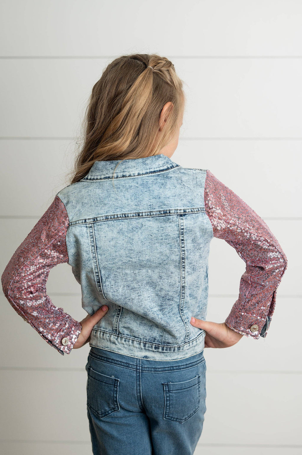 Denim Jacket | Pink Sequin