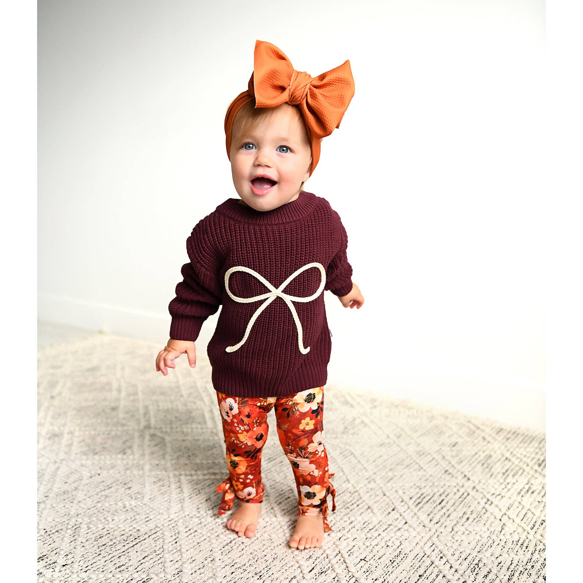Bow Knitted Sweater | Maroon