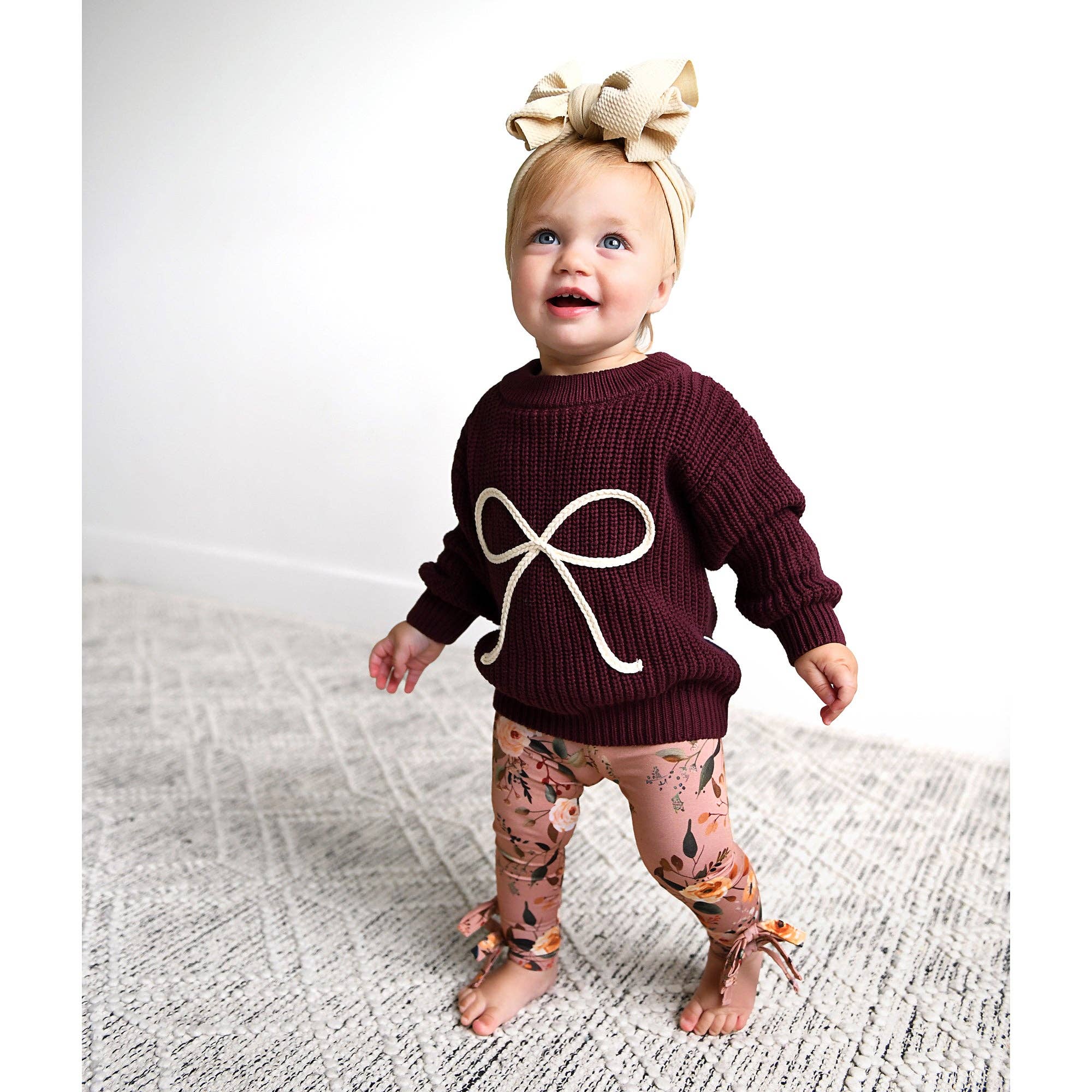 Bow Knitted Sweater | Maroon