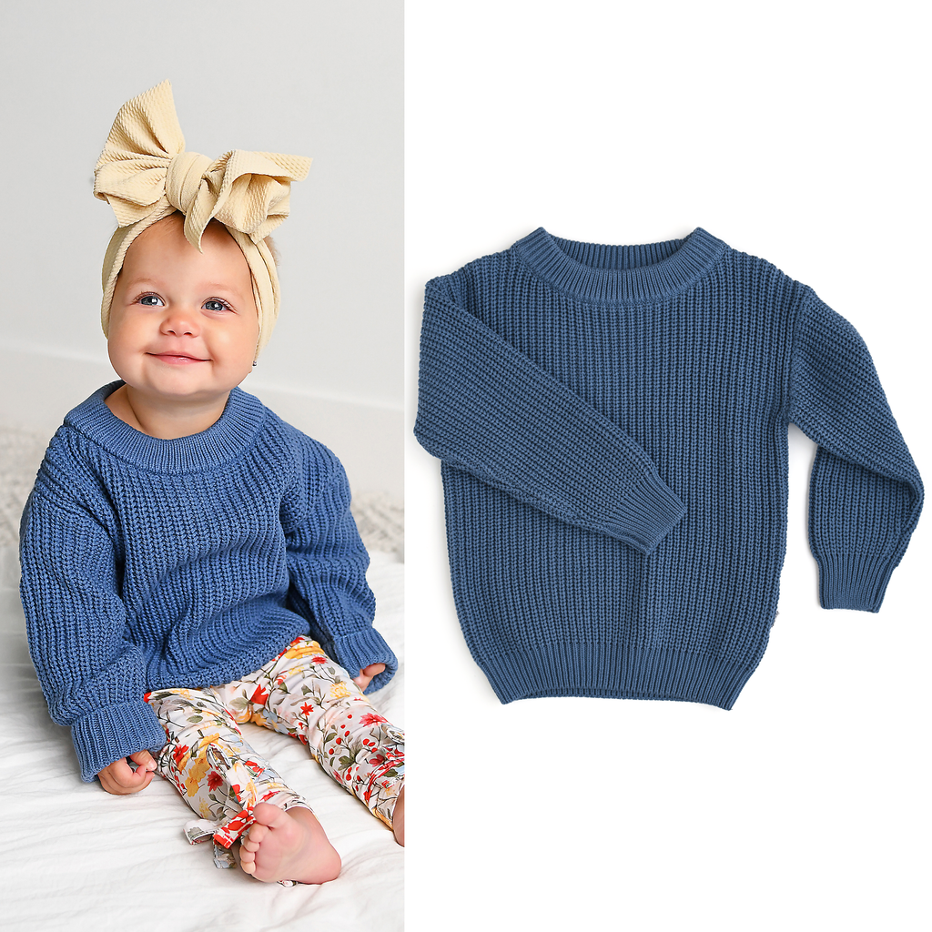 Knitted Sweater | Steel Blue