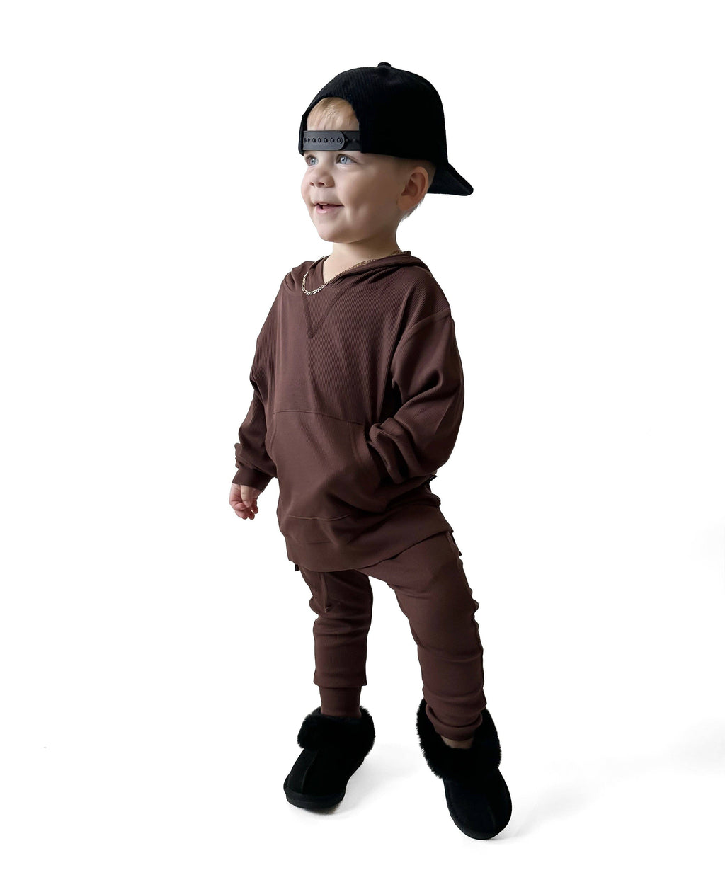 BAMBOO RIBBED HOODIE | COCOA
