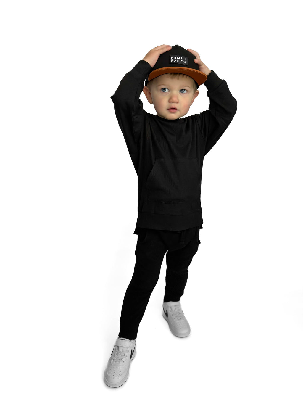 BAMBOO RIBBED HOODIE | BLACK
