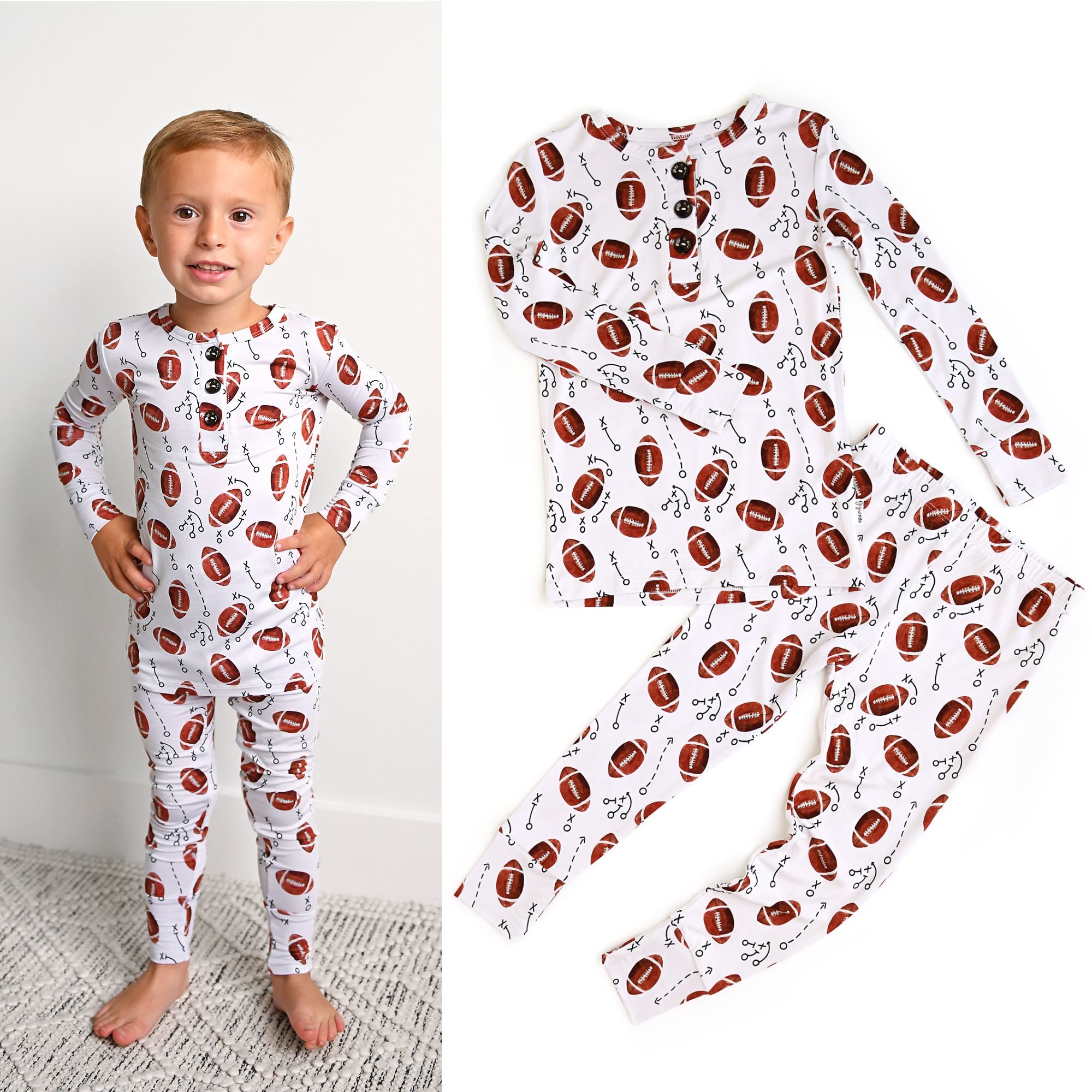 Brady Football Two Piece Bamboo Sleep Set