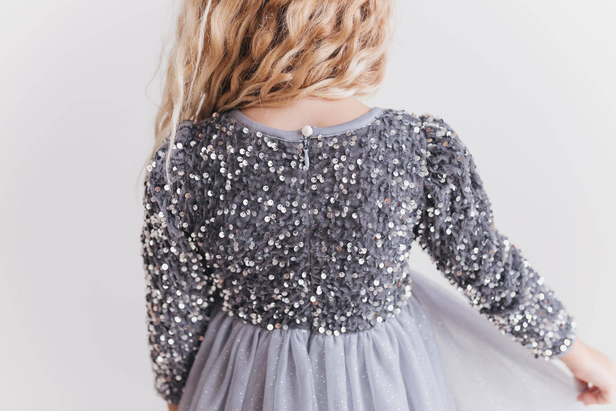 Holiday Party Dress | Silver Tulle & Sequin