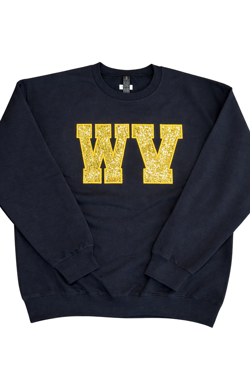 Wapsie Valley Sequin Collegiate Crewneck | Black (Presale)