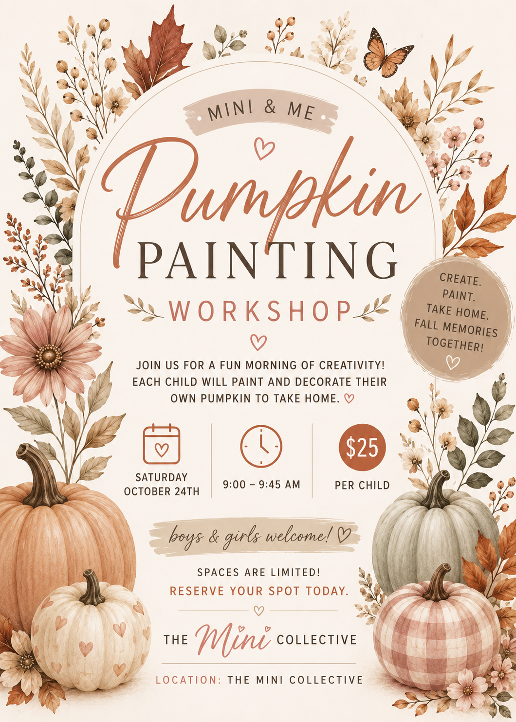 Mini & Me Pumpkin Painting Workshop | Saturday October 24th