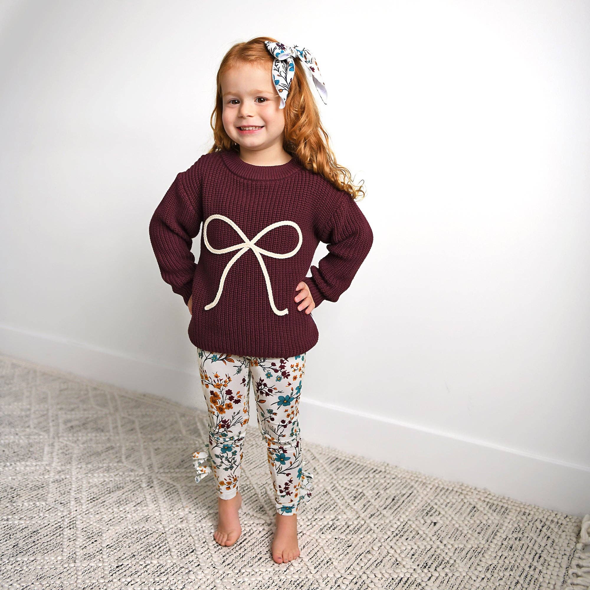 Bow Knitted Sweater | Maroon