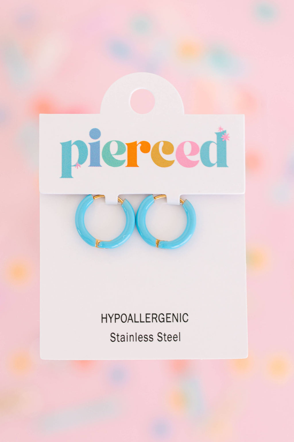 Colored Huggies Earrings: Pink