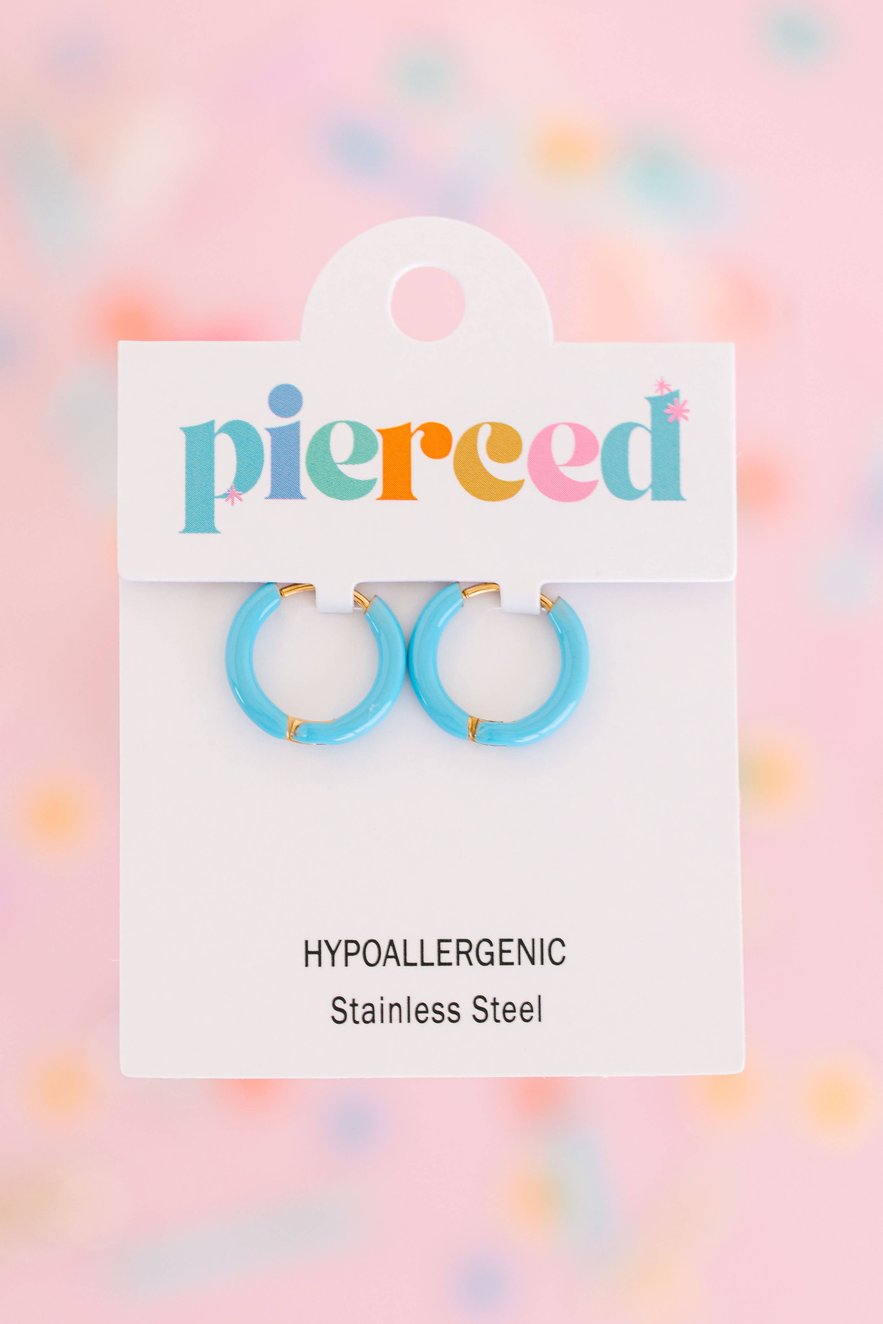Colored Huggies Earrings: Pink