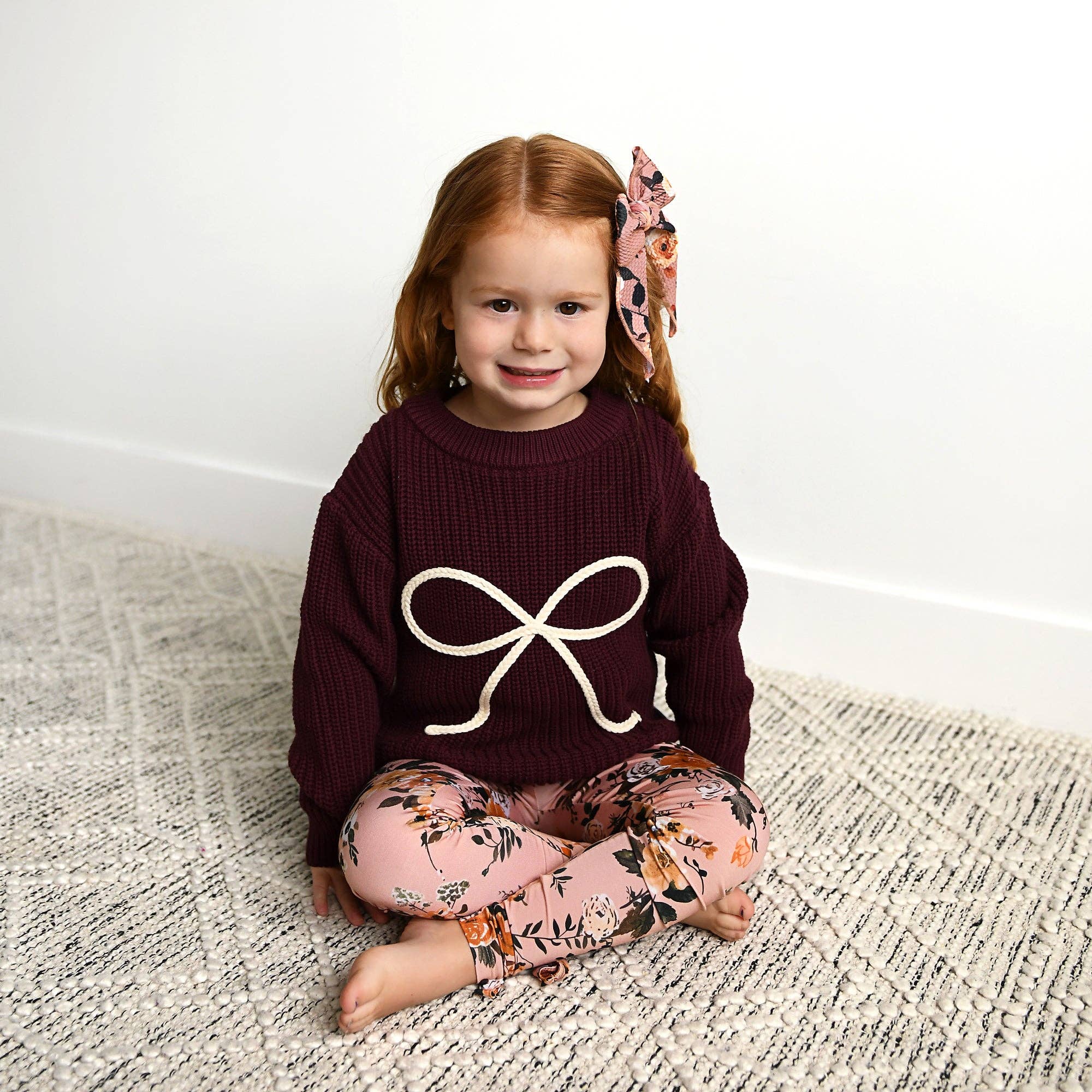 Bow Knitted Sweater | Maroon