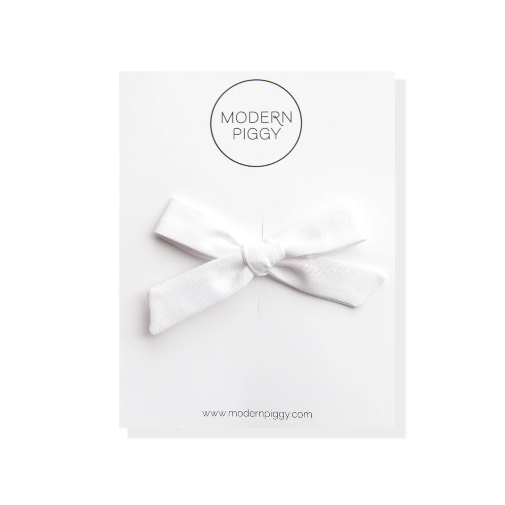 True White | Hand-tied Bow: Nylon Headband