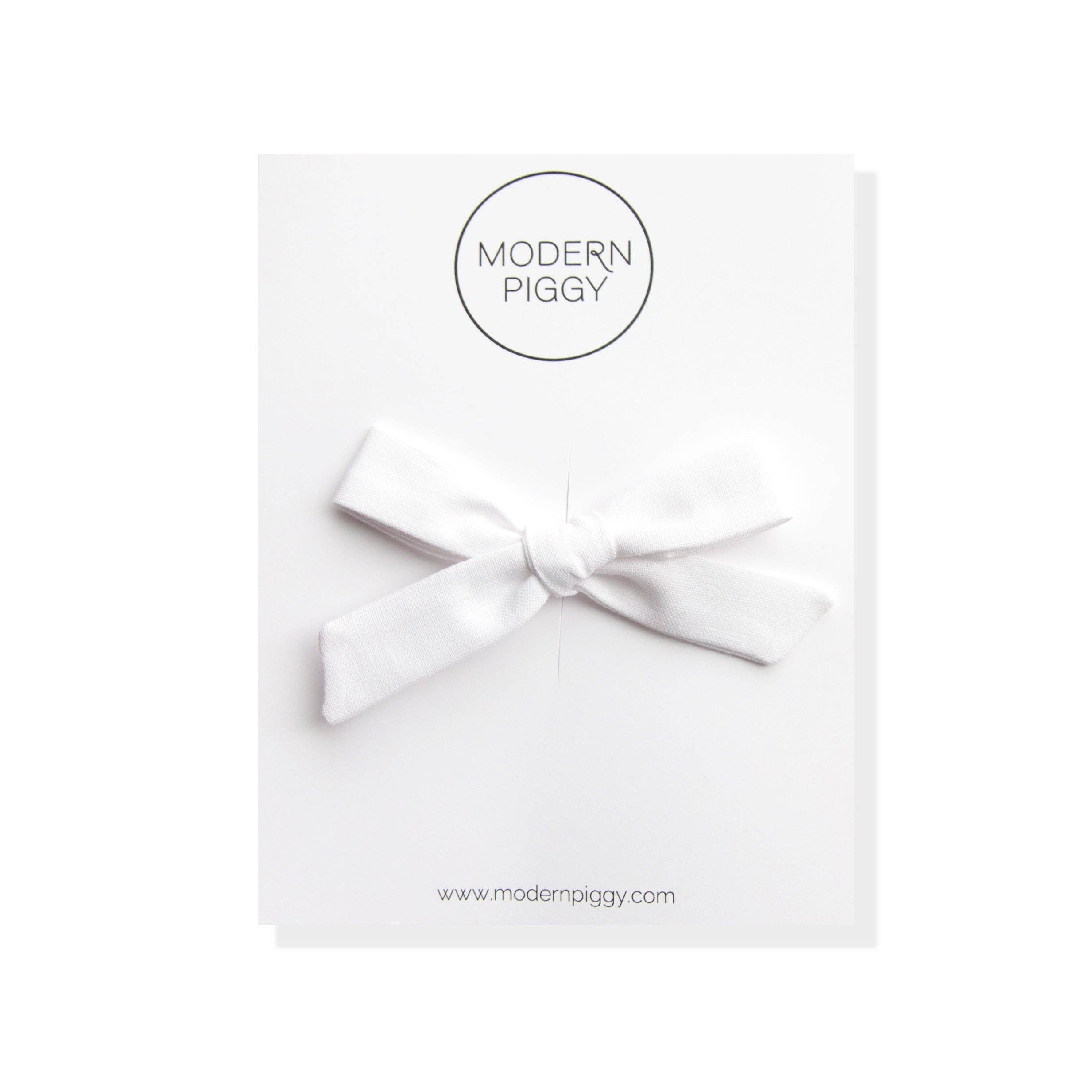True White | Hand-tied Bow: Nylon Headband