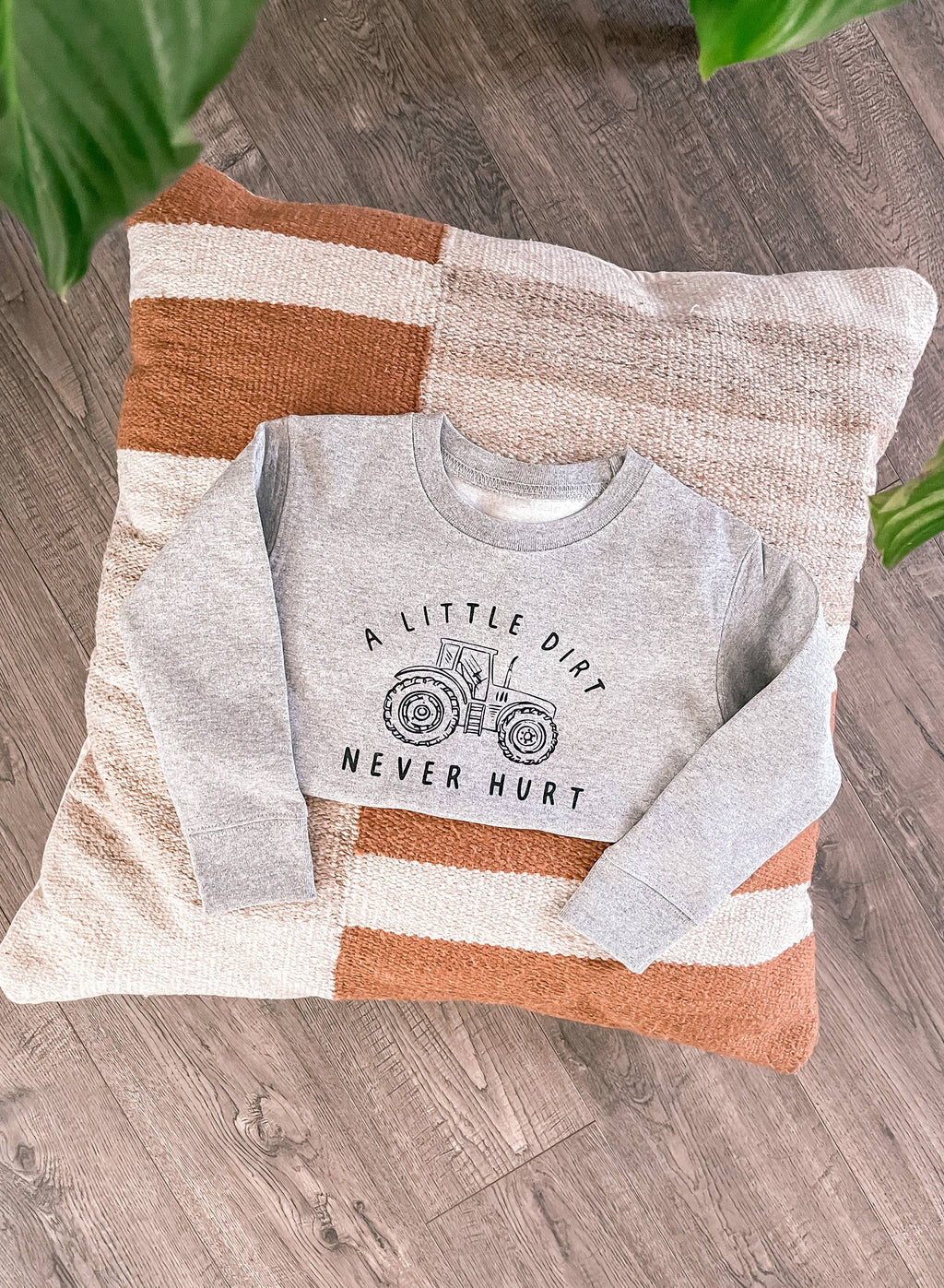 Little Dirt Never Hurt crewneck | Gray