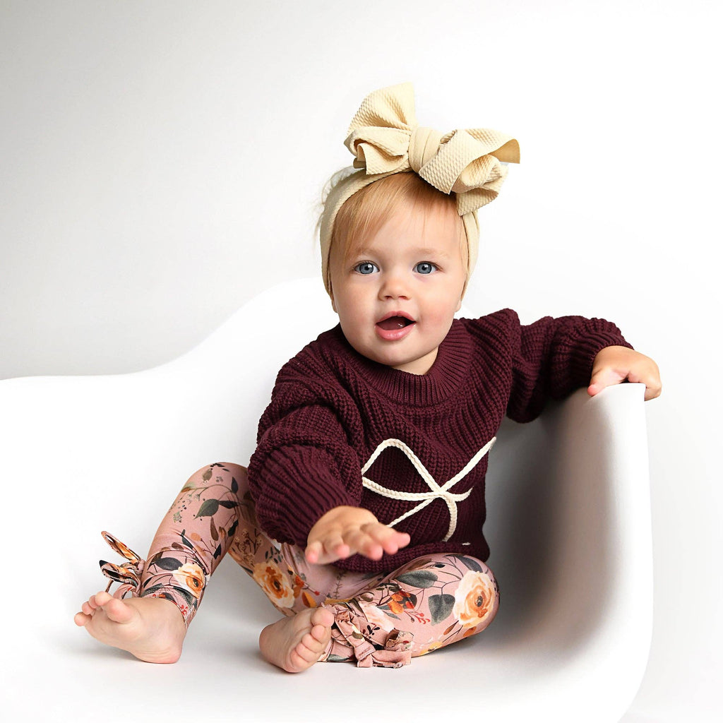 Bow Knitted Sweater | Maroon