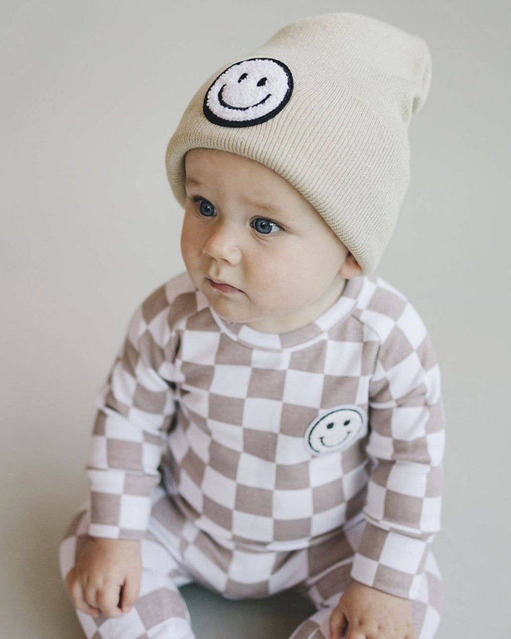 Smiley Baby & Kids Beanie | Beige: Baby