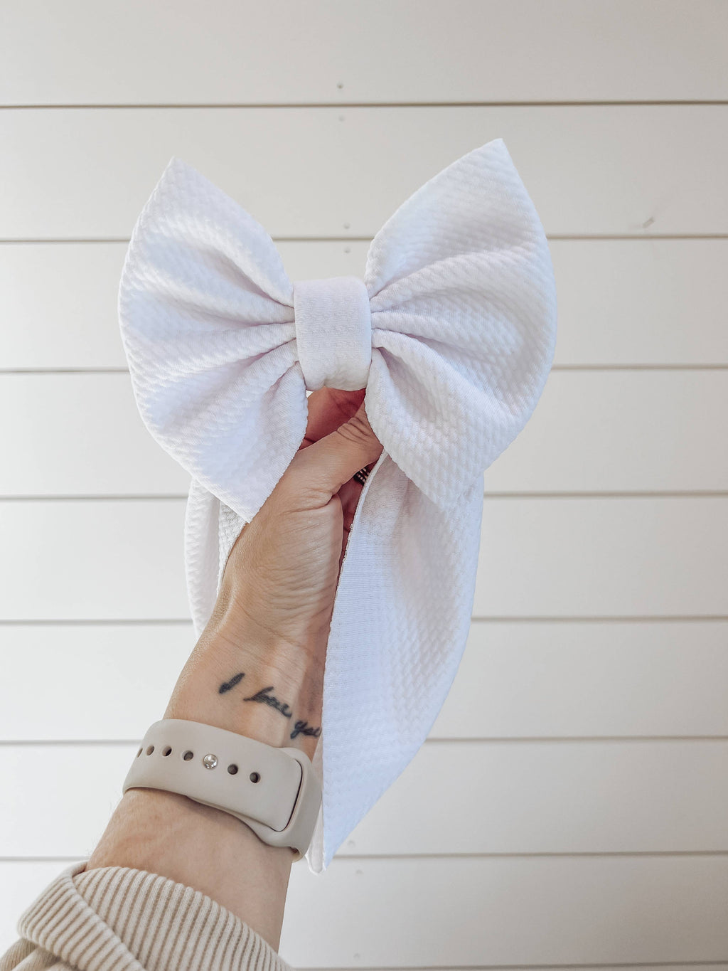 Oversize Bow Headband | White