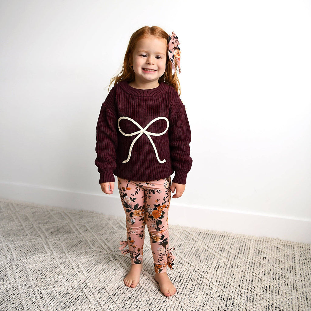 Bow Knitted Sweater | Maroon