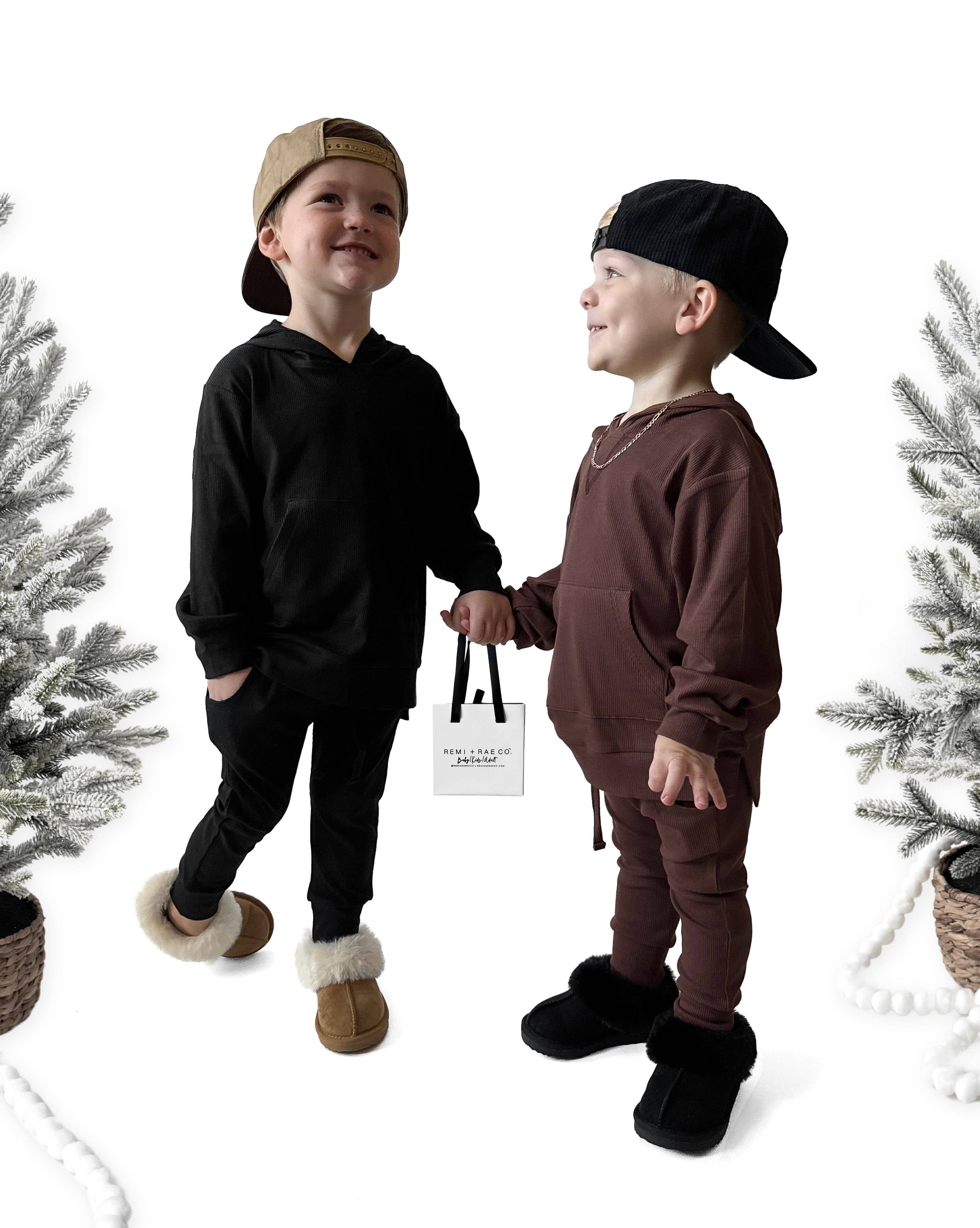 BAMBOO RIBBED HOODIE | BLACK